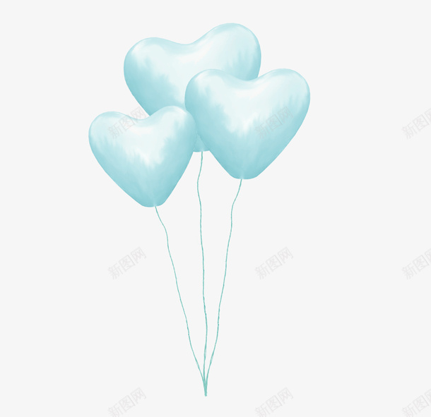 蓝色漂亮桃心气球png免抠素材_新图网 https://ixintu.com 桃心气球 气球 漂亮气球 蓝色气球