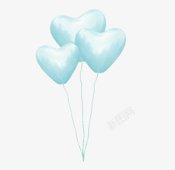 漂亮水晶桃心蓝色漂亮桃心气球高清图片
