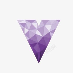 紫色钻石字母V素材