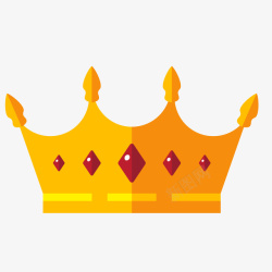 权利皇冠卡通黄色的扁平化皇冠高清图片
