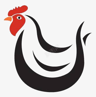 黑红鸡元素图标png_新图网 https://ixintu.com 2017 logo 元素 图案 简约 鸡 黑红
