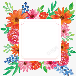 长条边框多彩手绘水彩花边矢量图高清图片