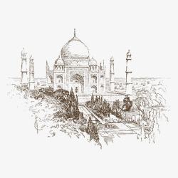 印度地标印度泰姬陵建筑旅游景点图标高清图片