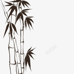 手绘竹节椅手绘黑色竹子图标高清图片