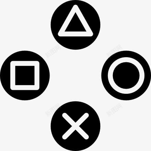 索尼PS游戏按钮图标png_新图网 https://ixintu.com 几何图形 圆 工具 工具和用具 游戏 符号 索尼