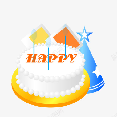 生日蛋糕模型图标图标