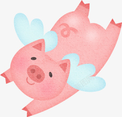 渴望飞翔的猪飞翔的小粉猪猪年大吉高清图片