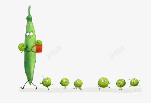 豌豆png免抠素材_新图网 https://ixintu.com 卡通豌豆 手绘豌豆 拟人豌豆 绿色豌豆 豌豆爸爸