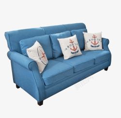 布艺组合沙发一套地中海风格客厅沙发三人高清图片