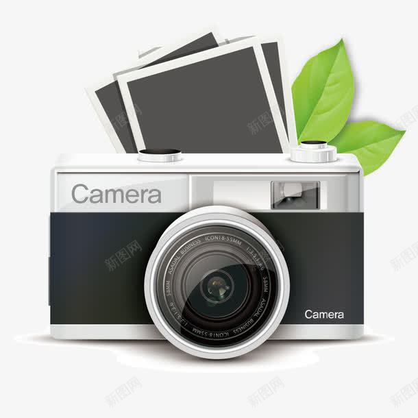 老式的照相机png免抠素材_新图网 https://ixintu.com 手绘 拍照立即出相片 照相底片 照相机 素描相机 绿叶