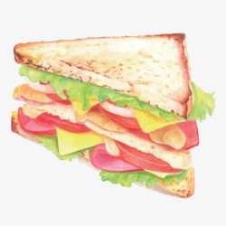 番茄三明治手绘三明治高清图片
