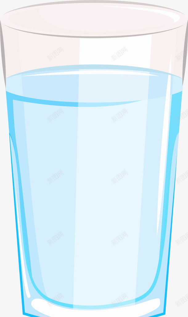 蓝色卡通水杯png免抠素材_新图网 https://ixintu.com 喝水 多喝水 杯子 蓝色水杯 装饰图案 饮品 饮料