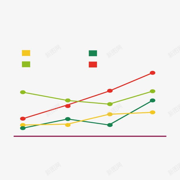 彩色折线数据png免抠素材_新图网 https://ixintu.com 商务 彩色 折线 数据 线形 行情 走势 趋势