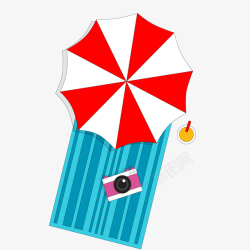 遮阳伞免扣沙滩度假俯视图矢量图高清图片