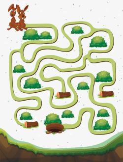 迷宫游戏书绿色袋鼠可爱迷宫高清图片