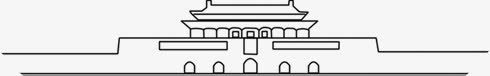 中秋节黑色线条天安门png免抠素材_新图网 https://ixintu.com 中秋节 天安门 线条 黑色