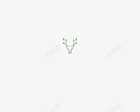 小清新秋季树叶树叶鹿角logo图标图标