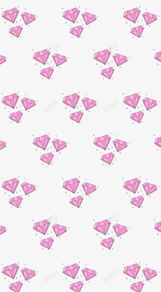 钻石底纹png免抠素材_新图网 https://ixintu.com 水彩钻石 粉色钻石 钻石印花 钻石背景