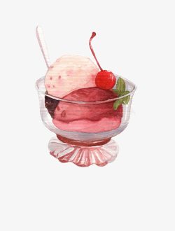 AI食物系列手绘冰淇淋蛋糕高清图片