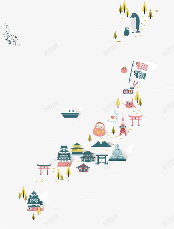 日本特色建筑png免抠素材_新图网 https://ixintu.com 和风 地标 寺庙 建筑 日本传统图案鲤鱼 鲤鱼旗
