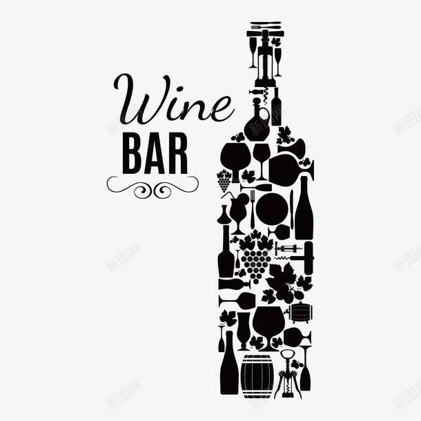 bar酒黑色酒瓶拼接外形图标png_新图网 https://ixintu.com bar 拼接外形 酒 黑色酒瓶