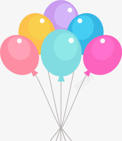 彩色卡通漂浮气球素材
