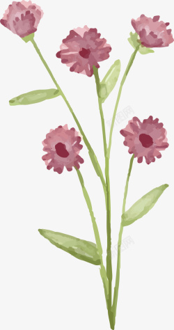 植物框框水墨春天红花矢量图高清图片
