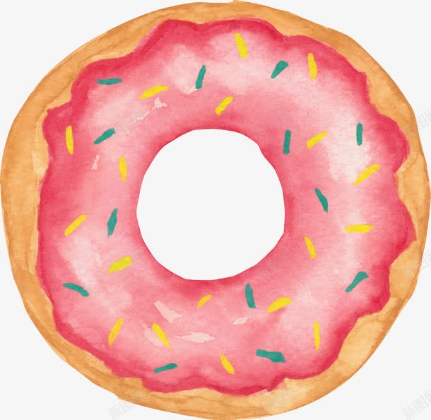 甜甜圈png免抠素材_新图网 https://ixintu.com 圆形 粉色 美食 食物
