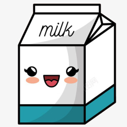 手绘卡通可爱牛奶盒素材