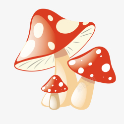 平面彩色渲染彩色蘑菇矢量图高清图片