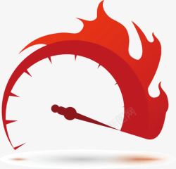 时钟表盘红色火焰仪表盘矢量图高清图片
