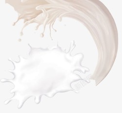 洒牛奶热带水果牛奶高清图片