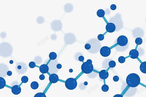 蓝色链接组群png免抠素材_新图网 https://ixintu.com 免抠图下载 卡通 原子 商务 封面 背景 装饰