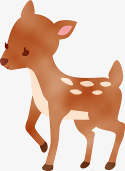 春天小动物水彩卡通春季小鹿高清图片