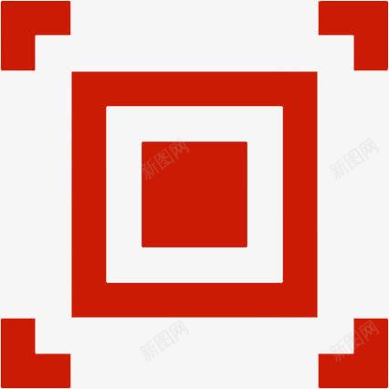 红色二维码图标png_新图网 https://ixintu.com 图标 扁平化 扫码 简约