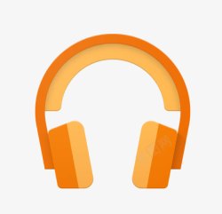 矢量收音机橙色耳机听音乐logo图标高清图片