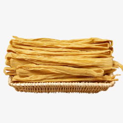 编织食物篮子篮子上的腐竹食物高清图片