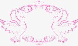 欧式粉色舞台花纹图征高清图片