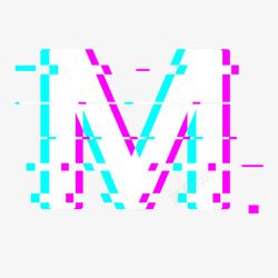 彩色字母航空logo抖音风格英文字母M高清图片