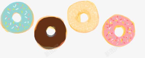 卡通甜甜圈png免抠素材_新图网 https://ixintu.com 卡通设计 卡通食品 唐纳滋 多拿滋 广告设计 甜点 甜甜圈 矢量卡通 设计 零食 饼干