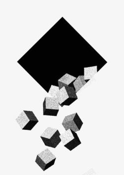 正方形黑色几何图形装饰高清图片