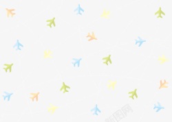 航空海报清新彩色小飞机背景装饰高清图片