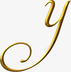 大气金色Y婚礼字母素材