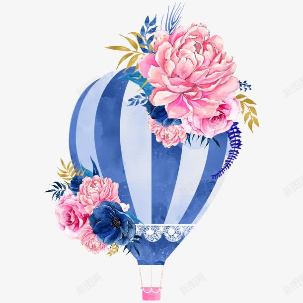 婚礼花朵装扮热气球png免抠素材_新图网 https://ixintu.com 婚礼 热气球 花朵 装扮