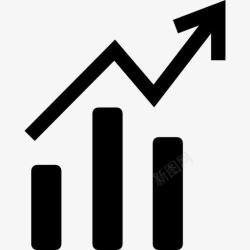 直线上升酒吧和直线上升的图形数据分析图标高清图片
