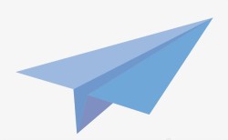折叠纸飞机折叠的蓝色纸飞机高清图片
