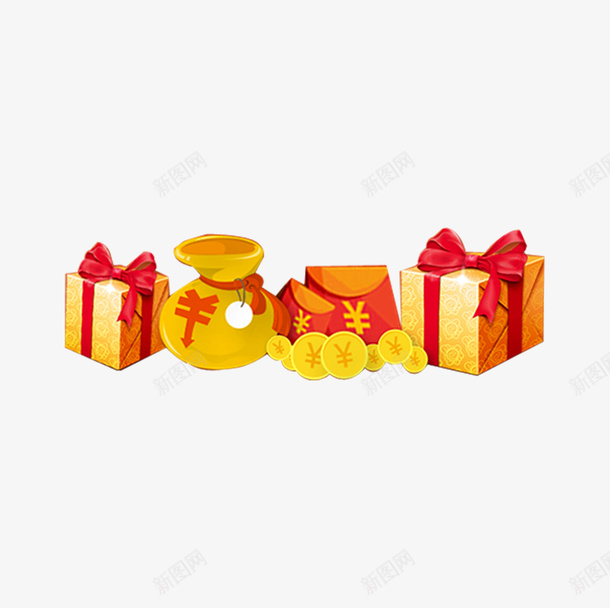 新年红包新年礼物png免抠素材_新图网 https://ixintu.com 庆祝 新年 新年红包 礼品 礼物 红包 过年 钱袋