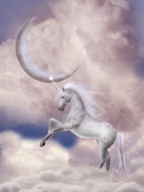 月亮与白马背景