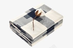 粗布桌布素材素雅格子老粗布布料高清图片