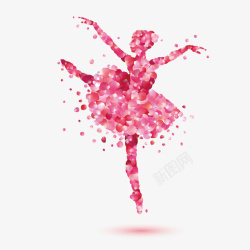 美丽图粉色跳舞女孩装饰花瓣高清图片